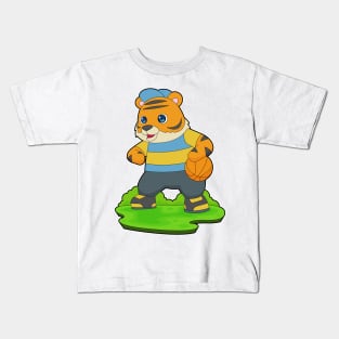 Tiger Basketball player Basketball Kids T-Shirt